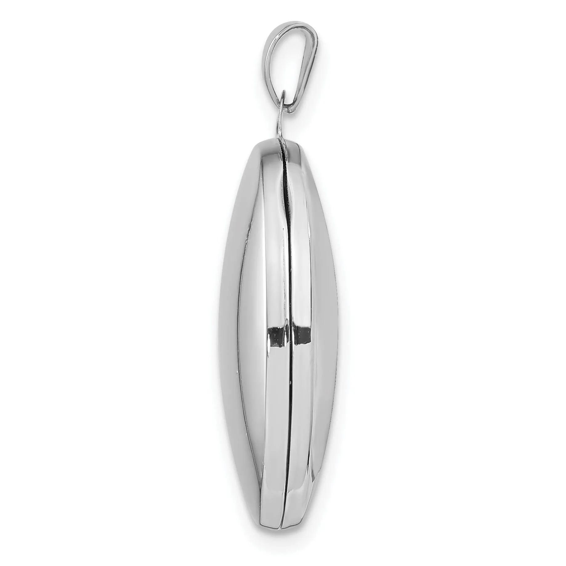 Sterling Silver Rhodium-plated Oval 26mm Locket