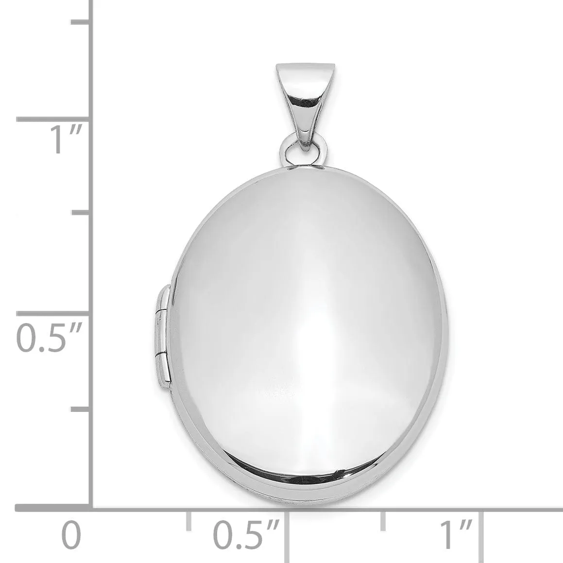 Sterling Silver Rhodium-plated Oval 26mm Locket