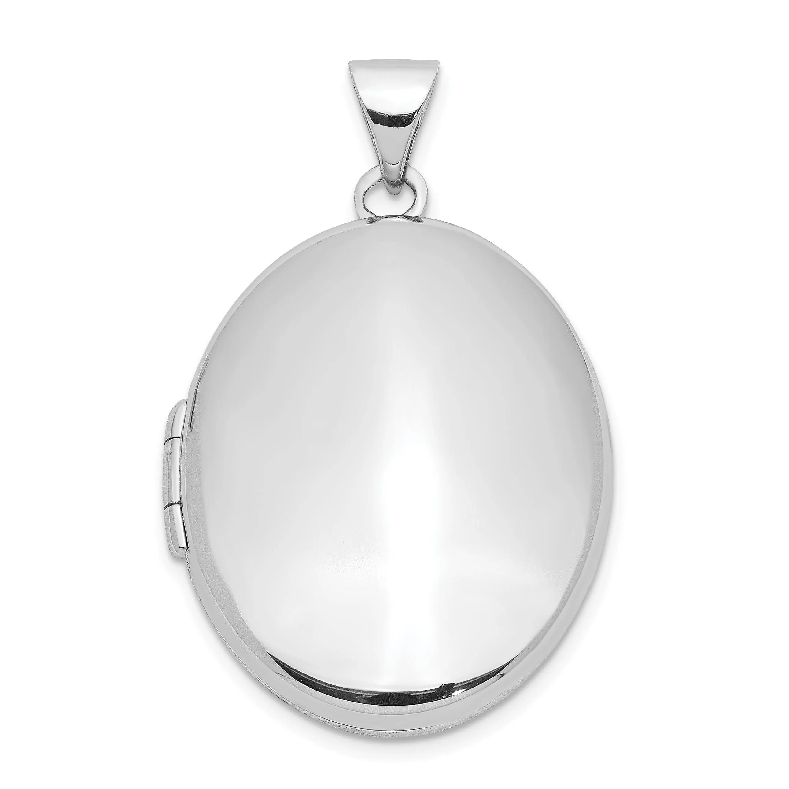 Sterling Silver Rhodium-plated Oval 26mm Locket