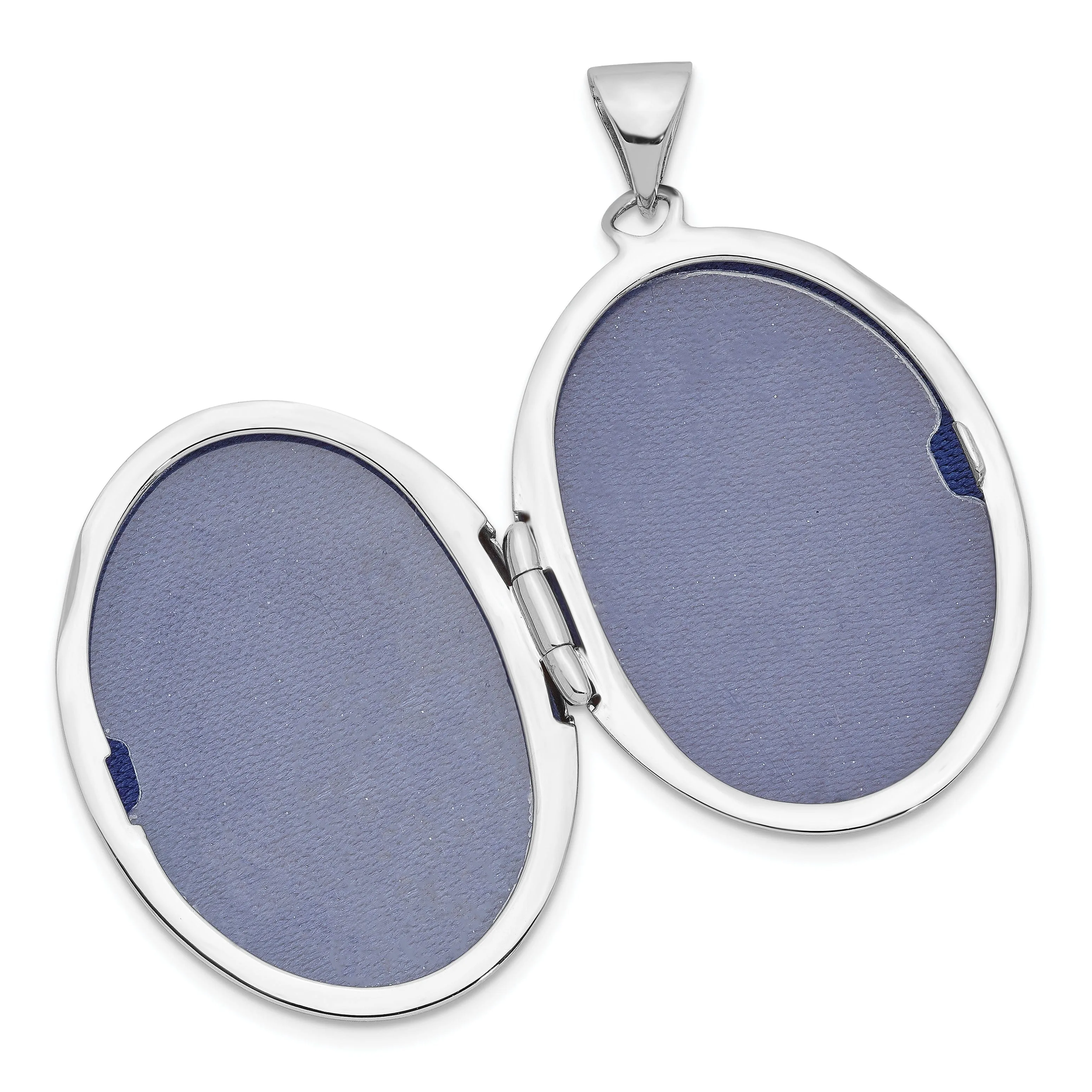 Sterling Silver Rhodium-plated Oval 26mm Locket