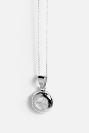 Sterling Silver Round Mini Locket Charm & Chain