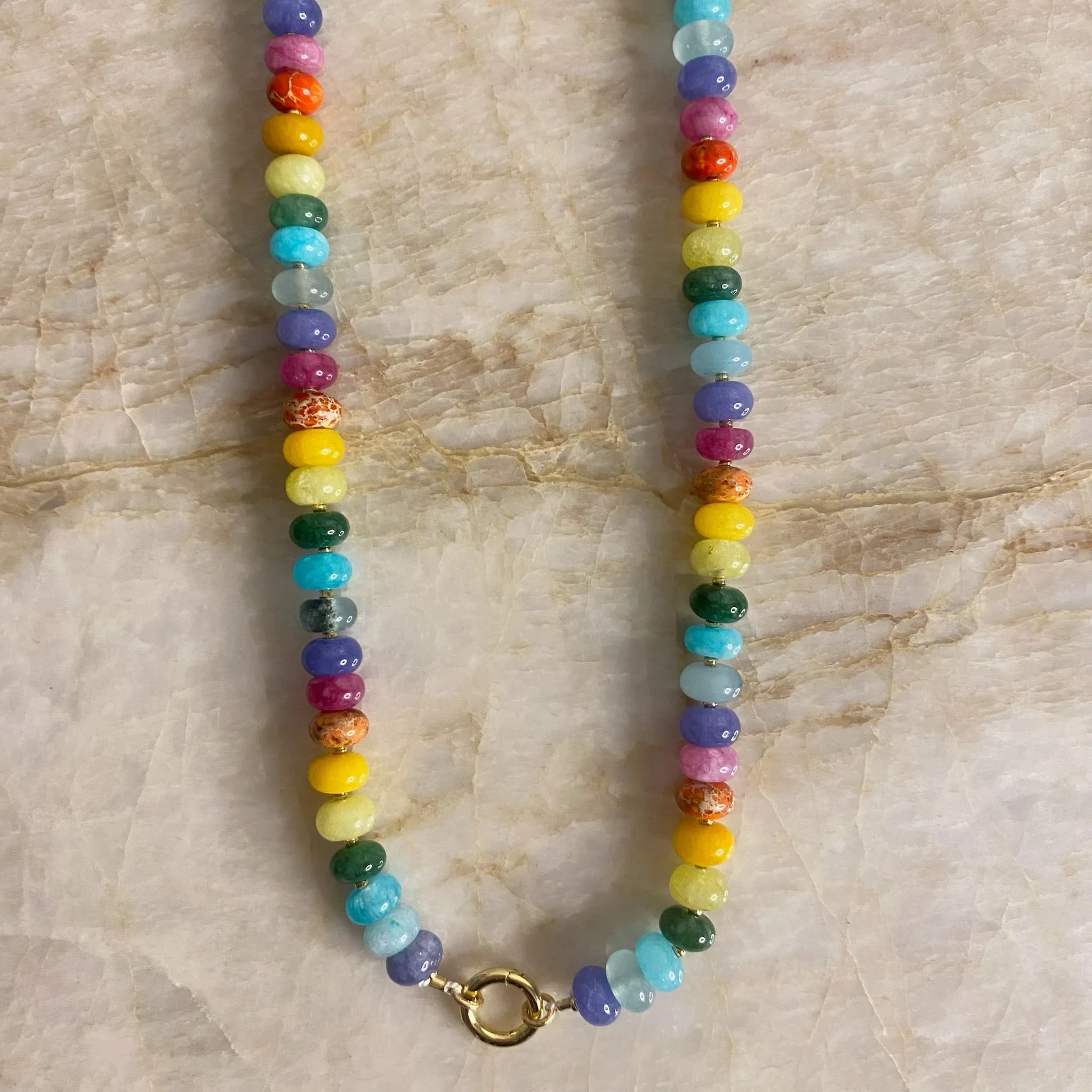 Sweetie Clasp Necklace- Rainbow