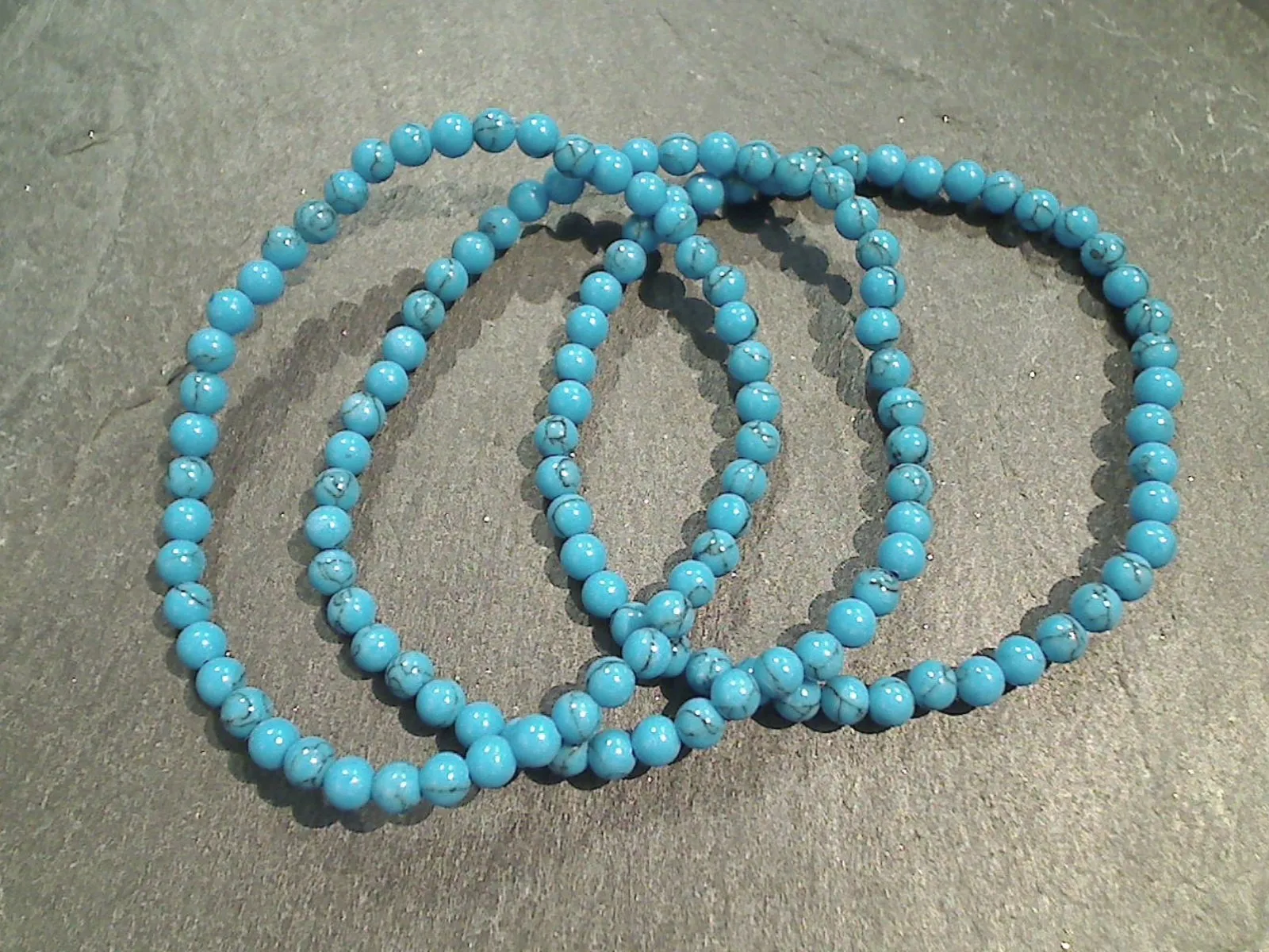 Synthetic Turquoise 4MM Stretch Bracelet