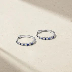 Tapered Sapphire Hoop Earrings