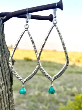 The El Reno Silver Earring with Turquoise Bead