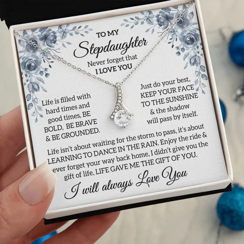 To My Stepdaughter Necklace, Alluring Beauty Necklace, Stepdaughter Gift, Stepdaughter Jewelry