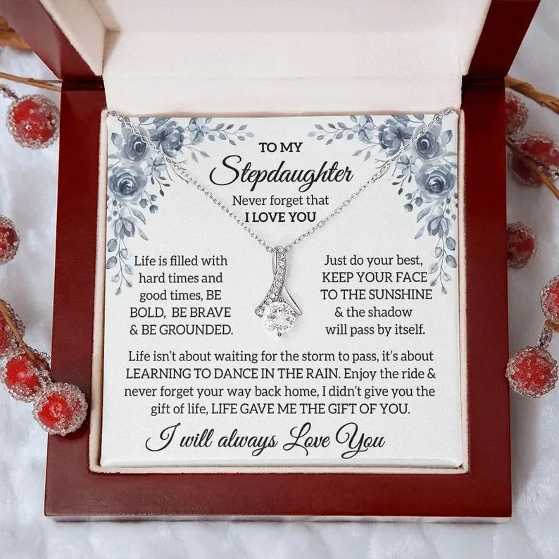 To My Stepdaughter Necklace, Alluring Beauty Necklace, Stepdaughter Gift, Stepdaughter Jewelry