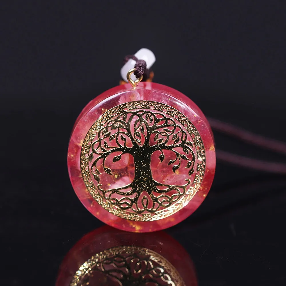 Tree of Life Energy Orgonite Necklace Crystal Energy Amulet Necklace