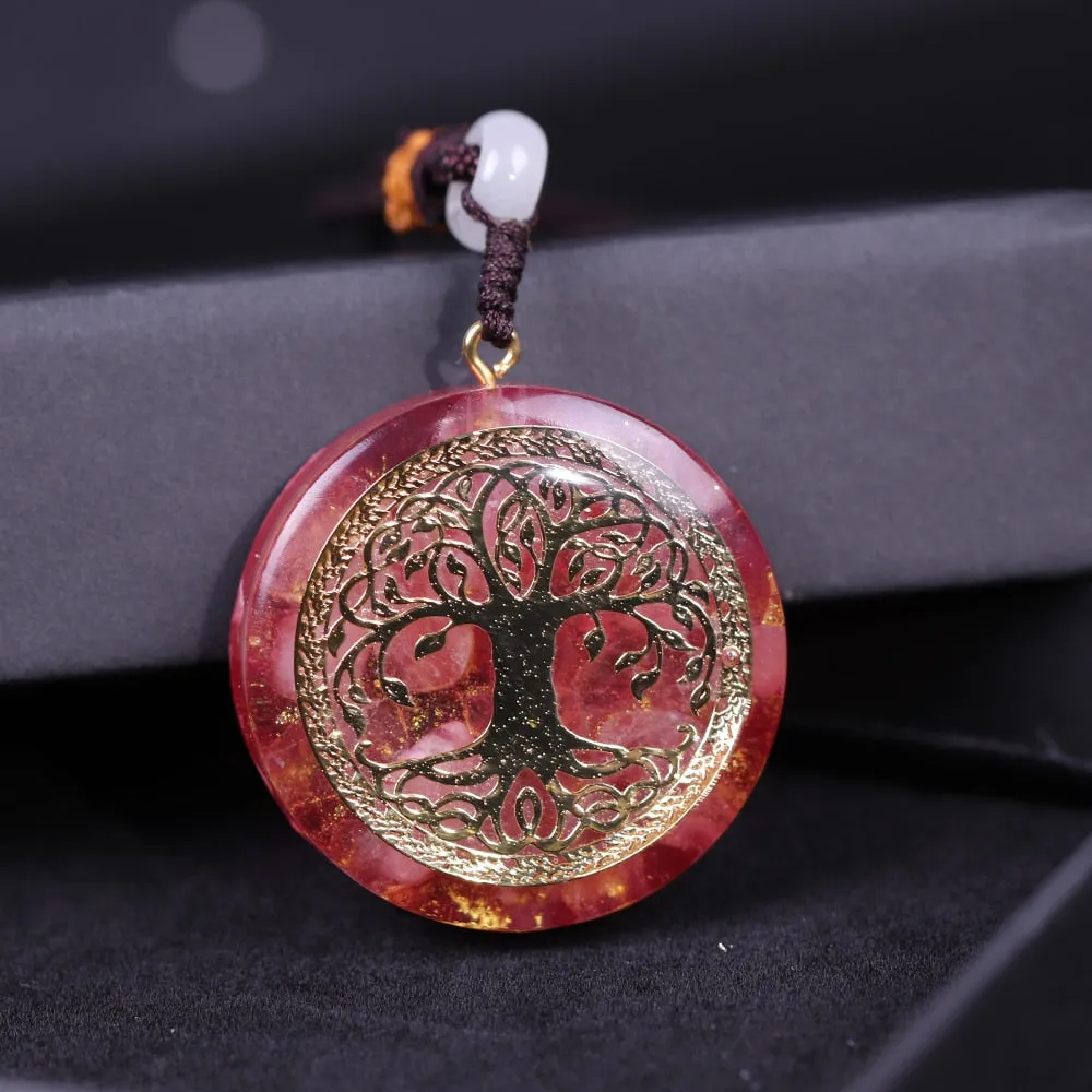 Tree of Life Energy Orgonite Necklace Crystal Energy Amulet Necklace