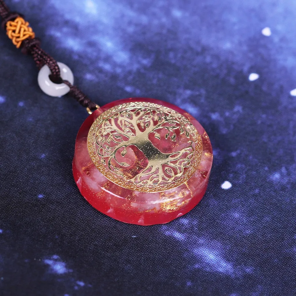 Tree of Life Energy Orgonite Necklace Crystal Energy Amulet Necklace