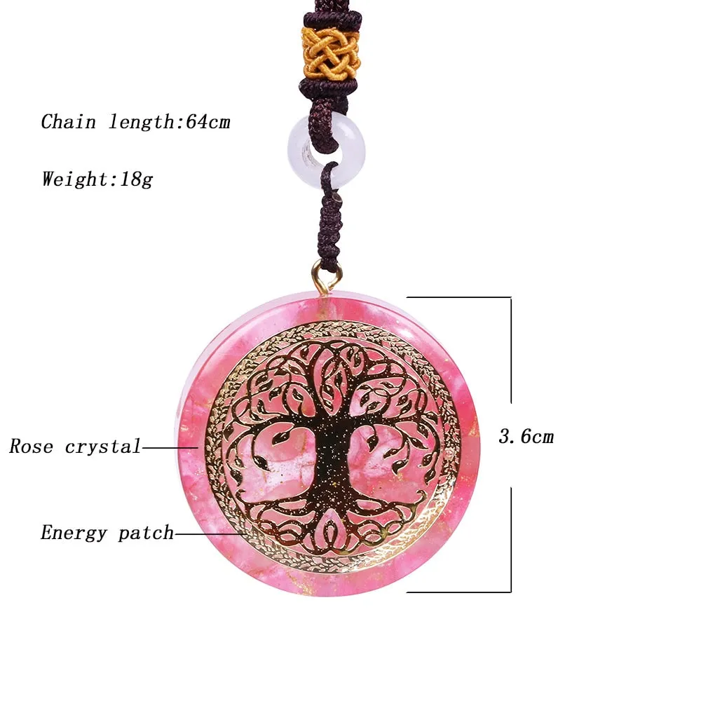 Tree of Life Energy Orgonite Necklace Crystal Energy Amulet Necklace