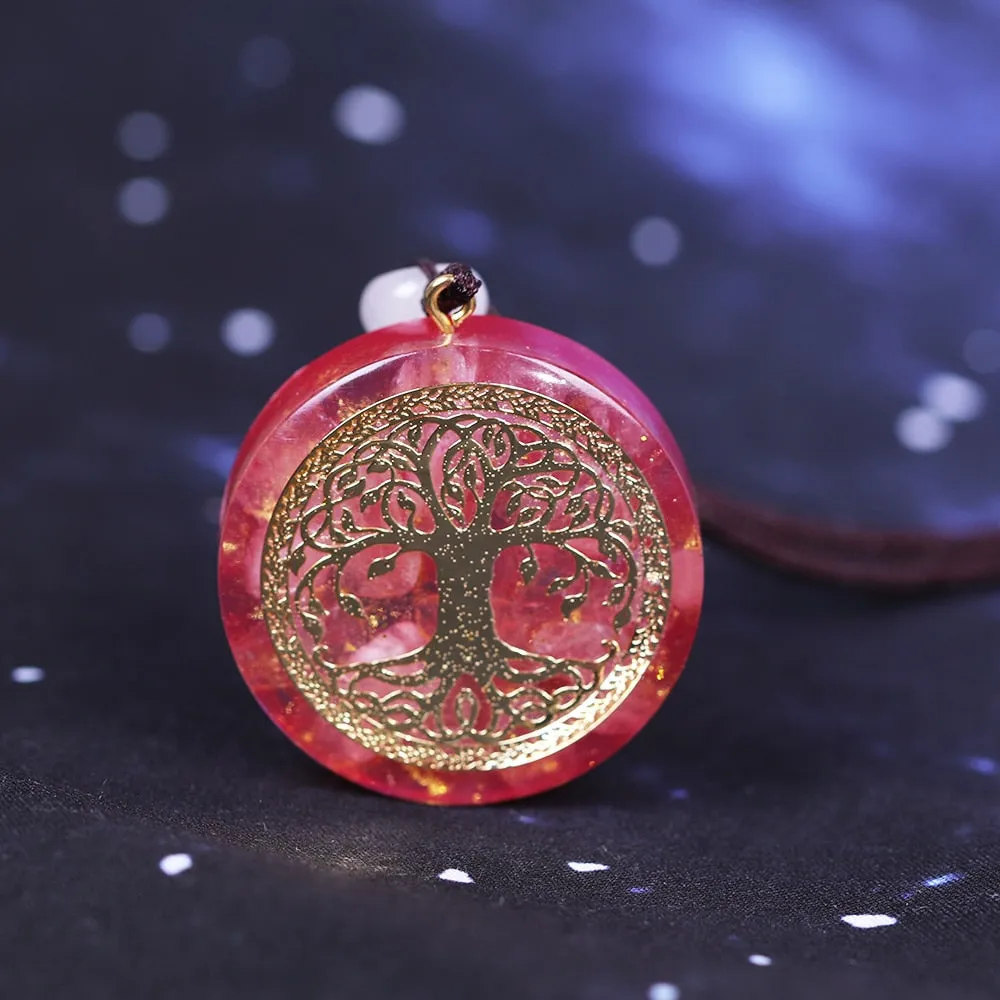 Tree of Life Energy Orgonite Necklace Crystal Energy Amulet Necklace