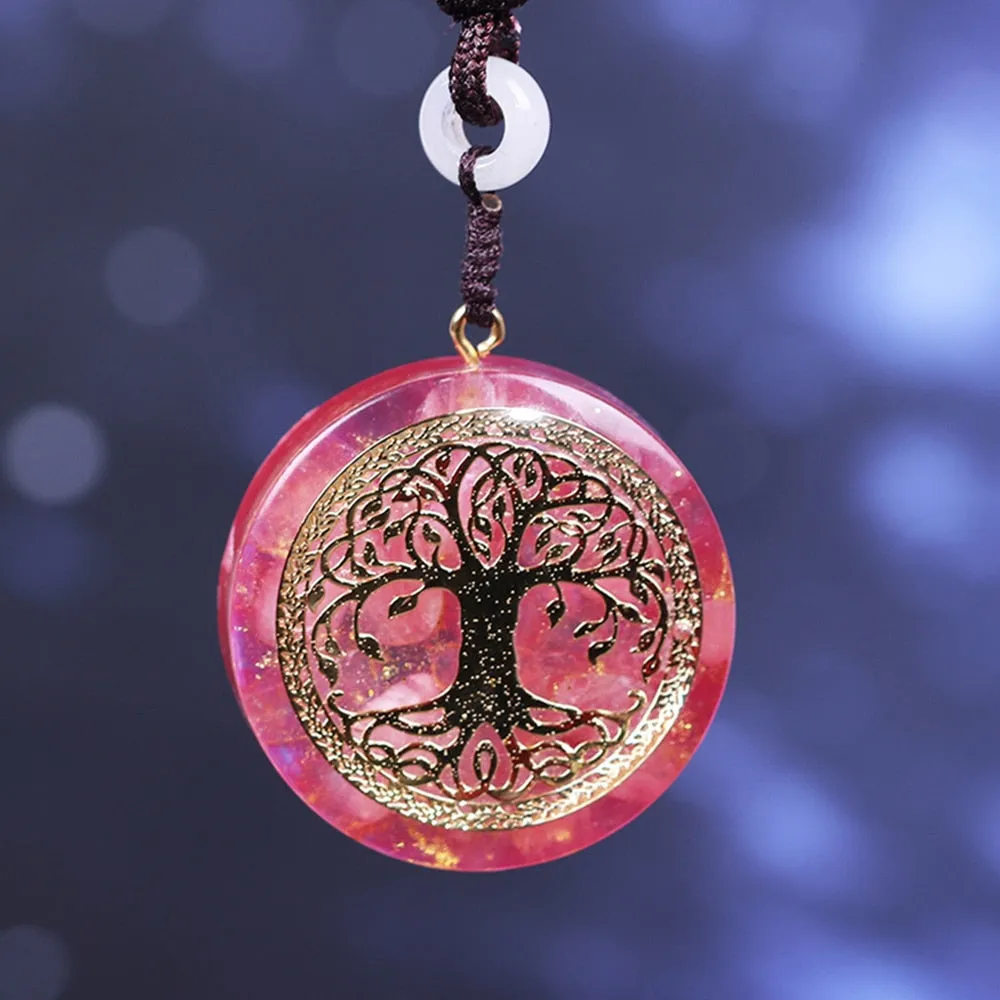 Tree of Life Energy Orgonite Necklace Crystal Energy Amulet Necklace