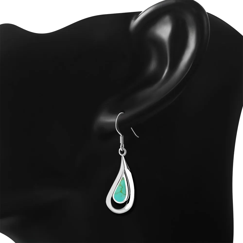 Turquoise Drop Sterling Silver Earrings