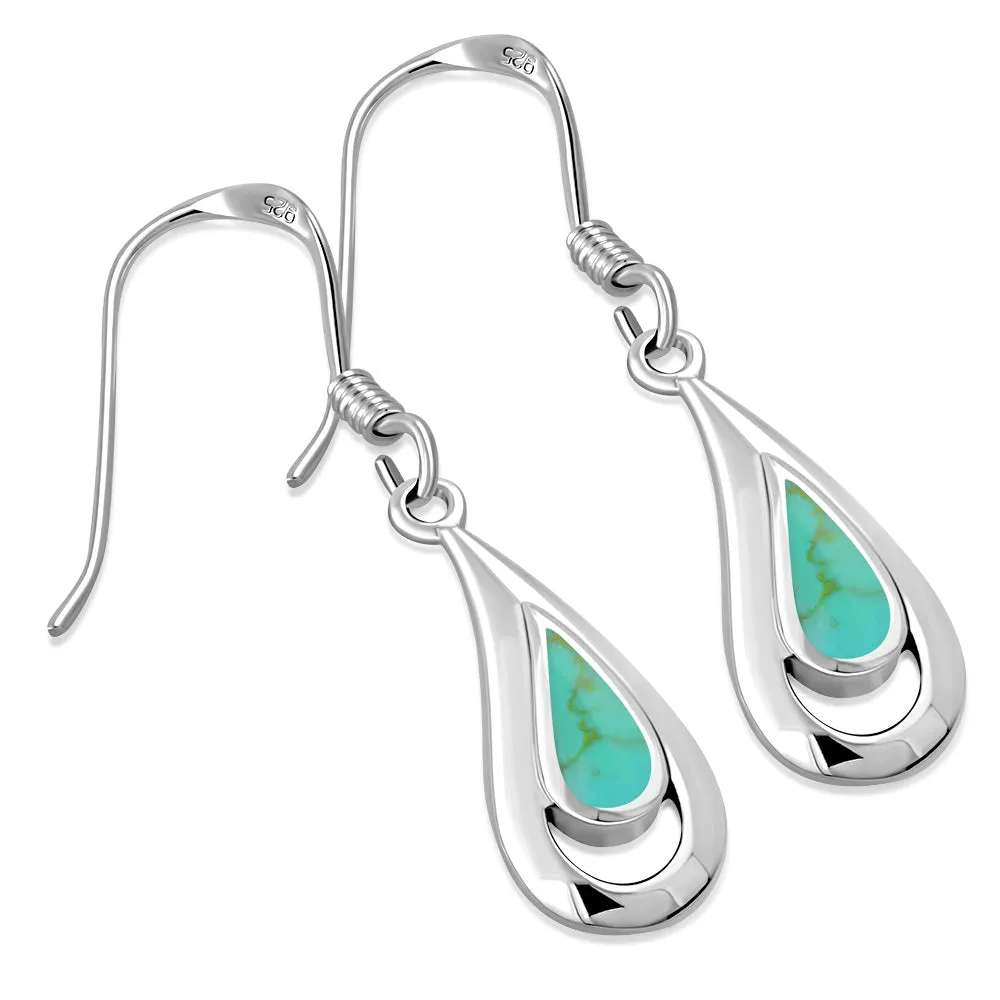 Turquoise Drop Sterling Silver Earrings