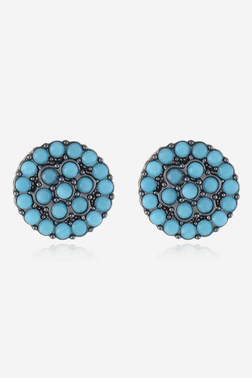 Turquoise Leaf Stud Earrings