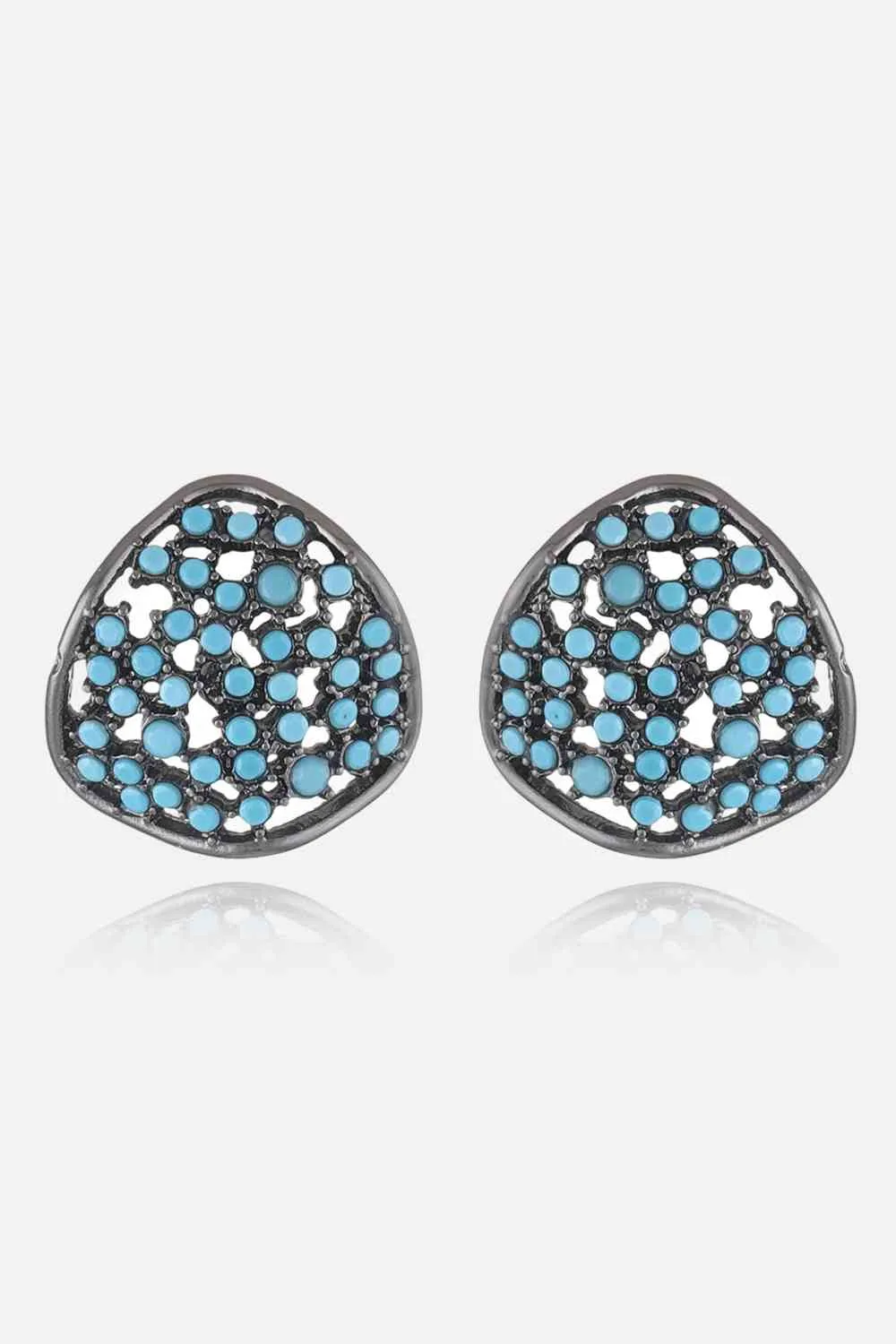 Turquoise Leaf Stud Earrings