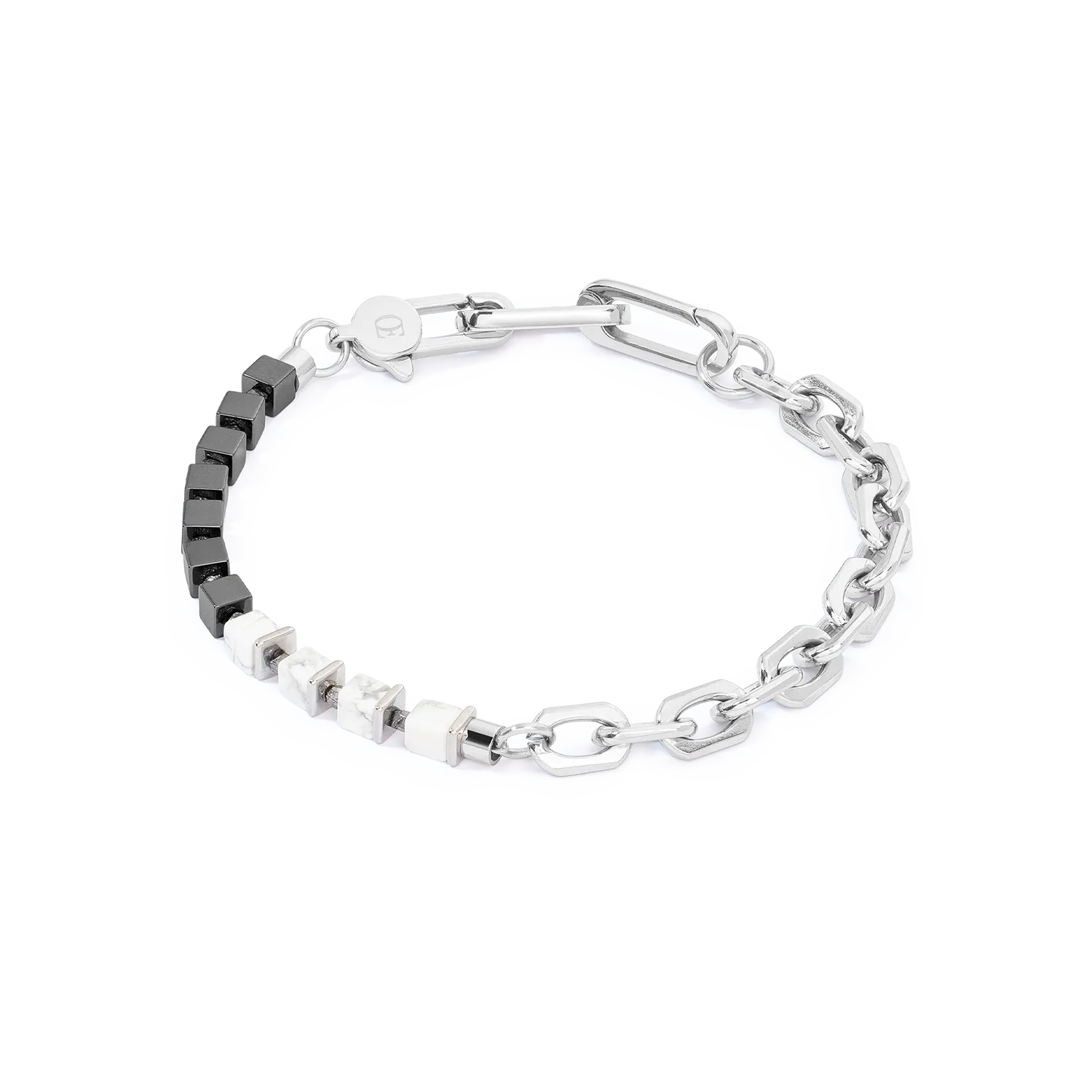 Unisex bracelet Fusion link chain white