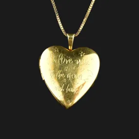 Vintage Engraved Gold Filled Heart Photo Locket