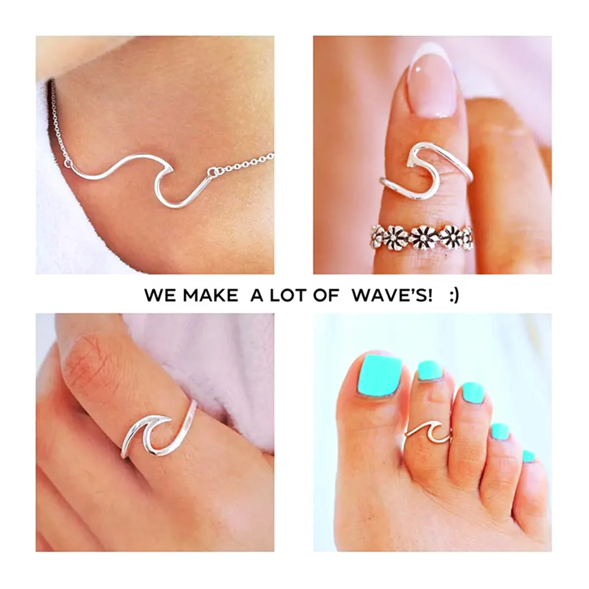 Wave Toe Ring