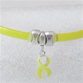 Yellow Choker Awareness Ribbon Minimalist Narrow Necklace