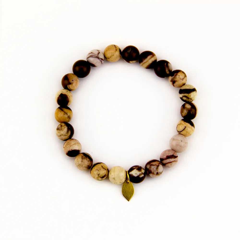 Zebra Jasper Stone Mala Bracelet