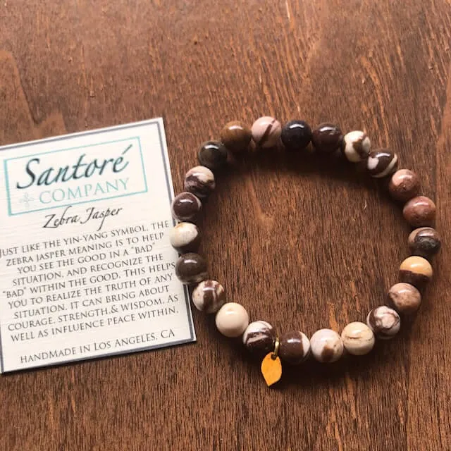 Zebra Jasper Stone Mala Bracelet