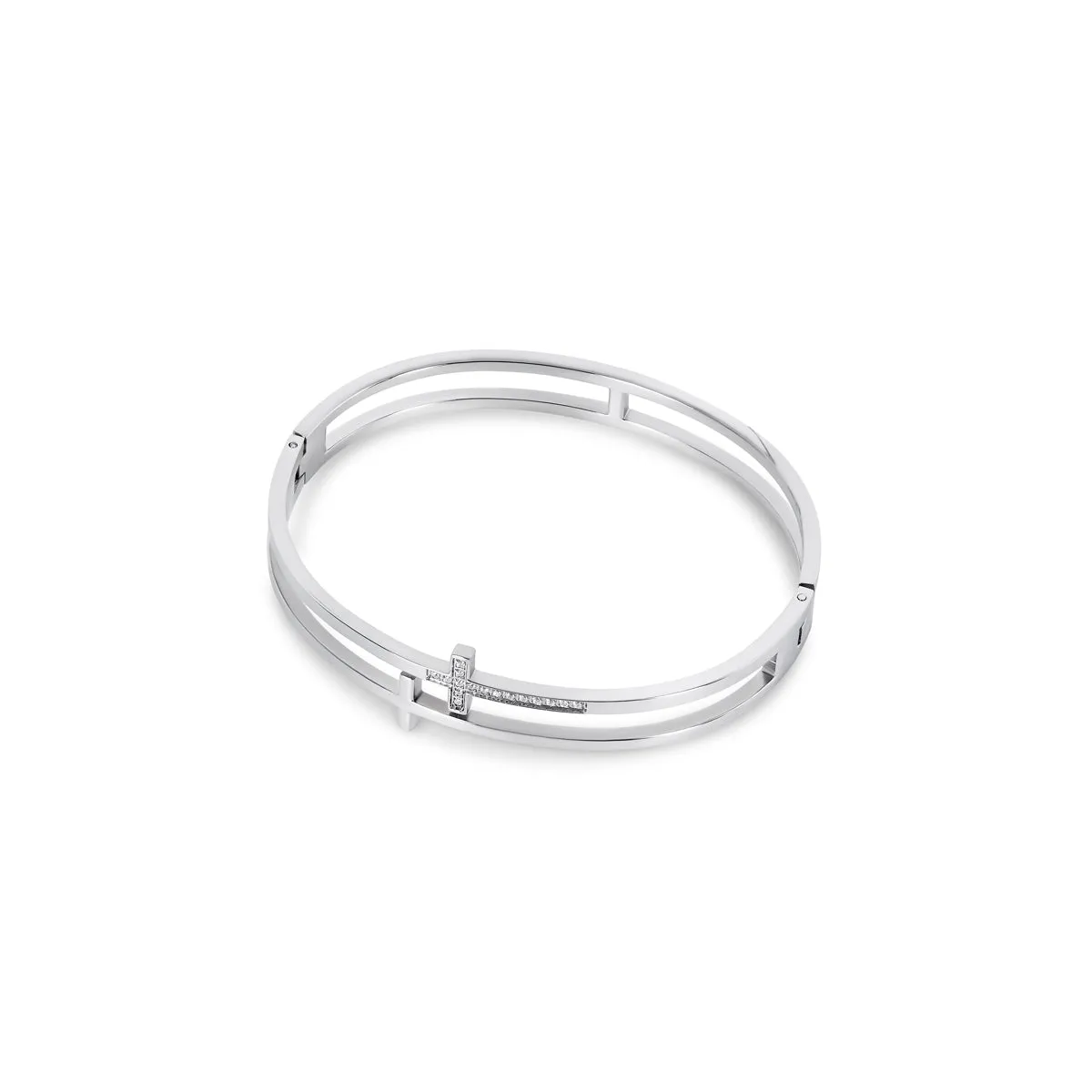 Zion Stone Bangle Bracelet - Silver